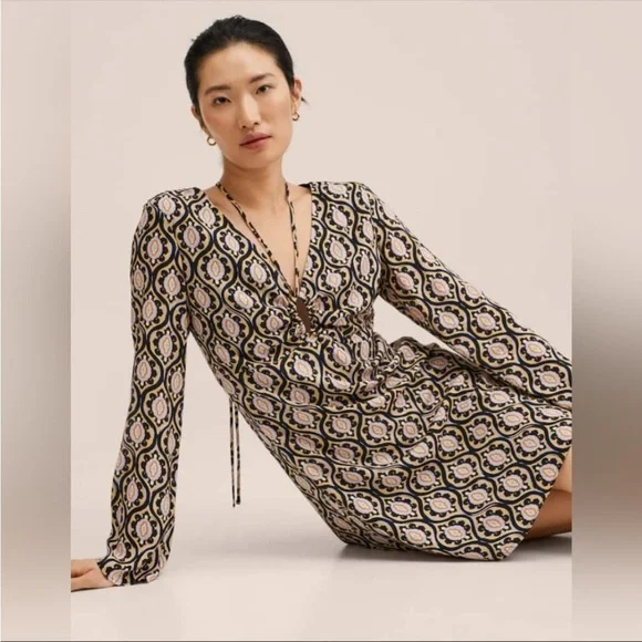 MANGO Geo Print Dress - Picture 1 of 4